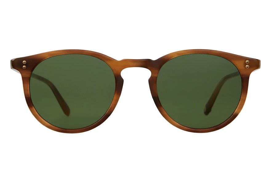 Garret Leight Carlton Unisex Güneş Gözlüğü Bio Blonde Tortoise/Bio Green