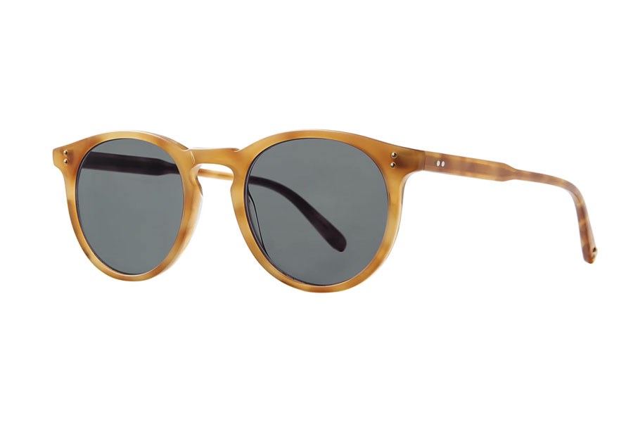 Garret Leight Carlton Unisex Güneş Gözlüğü Ember Tortoise/Blue Smoke