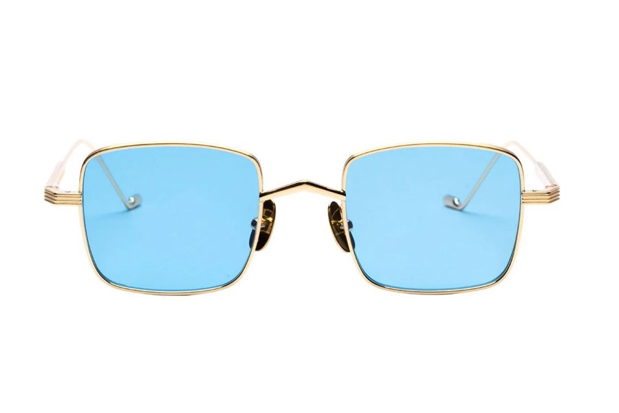 Vanity Effect Hippie Unisex Güneş Gözlüğü Shıny Yellow Gold-33 Blue